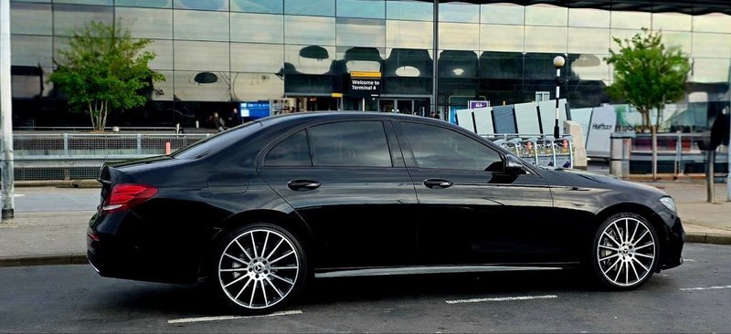 Mercedes-Benz E-Class at Heathrow Terminal 4 — Essex airport chauffeur transfer