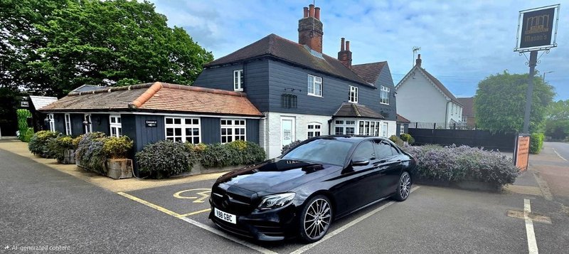 Mercedes-Benz E-Class outside Mason\'s restaurant in Essex — Travel in Style Essex private chauffeur